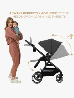 Duo- & Kombivogne|Kinderkraft YOXI 2-in-1 Duovogn, Moonlight Grey Grå