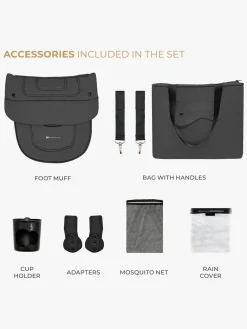 Duo- & Kombivogne|Kinderkraft YOXI 2-in-1 Duovogn, Moonlight Grey Grå