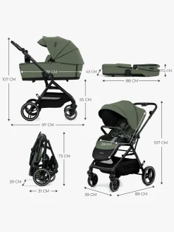 Duo- & Kombivogne|Kinderkraft YOXI 2-in-1 Duovogn, Mystic Green Grøn