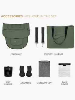 Duo- & Kombivogne|Kinderkraft YOXI 2-in-1 Duovogn, Mystic Green Grøn