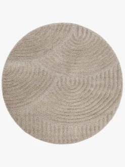 Gulvtæpper|KM Carpets Doria Zen  Rundt Gulvtæppe 120, Linned Beige