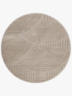 Gulvtæpper|KM Carpets Doria Zen  Rundt Gulvtæppe 160, Linned Beige