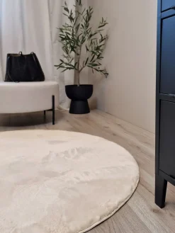 Gulvtæpper|KM Carpets Dream Rund Gulvtæppe 160, Natur