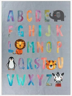 Gulvtæpper|KM Carpets Gulvtæppe Alfabet 120 x 160, Grå