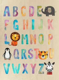 Gulvtæpper|KM Carpets Gulvtæppe Alfabet 140x200, Linned