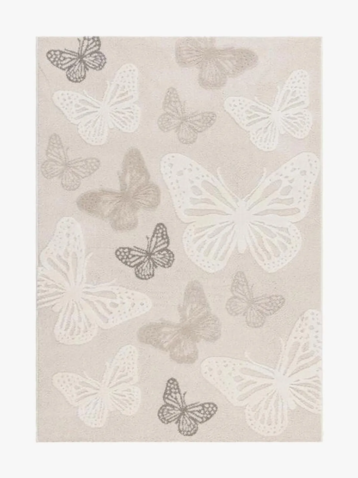 Børn KM Gulvtæpper-Carpets Gulvtæppe Sommerfugl 80x150, Creme