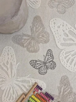 Gulvtæpper|KM Carpets Gulvtæppe Sommerfugl 120x170, Creme