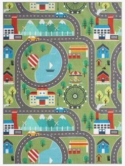 Gulvtæpper|KM Carpets Vejtæppe 120x160 cm, Green Grøn/Flerfarvet