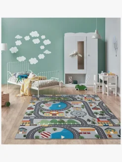 Gulvtæpper|KM Carpets Vejtæppe 120x160 cm, Grå Grå/Flerfarvet