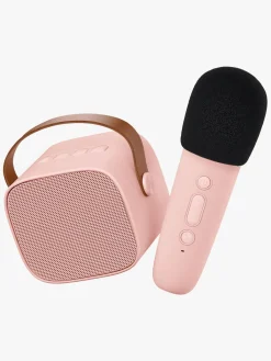 Elektronik & Media|Lalarma Bluetooth-højttaler med Trådløs Mikrofon, Rose Lyserød