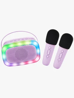 Lalarma Elektronik & Media-Karaokesæt med LED-lys & 2 Mikrofoner,