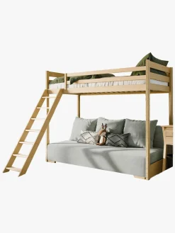 Børnesenge & Tilbehør|LanoMeble Lano Meble SOFINO Højseng i Fyrretræ med Sofa 90x200/140x200, Graphite/Zoom