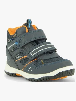 Børn Leaf Sneakers-Kasuri WP Mid Sneakers, Navy/Orange