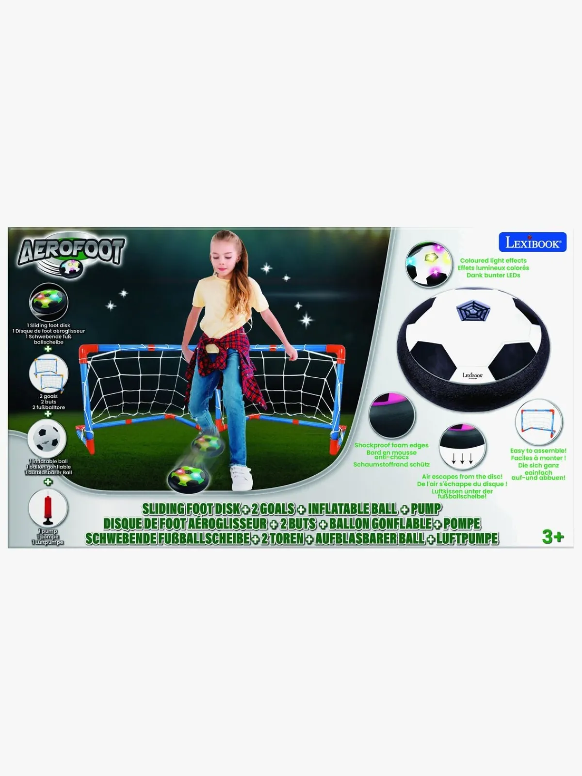 Spil & Puslespil|Lexibook AeroFoot Fodbold-disc med Lys & 2 Mål