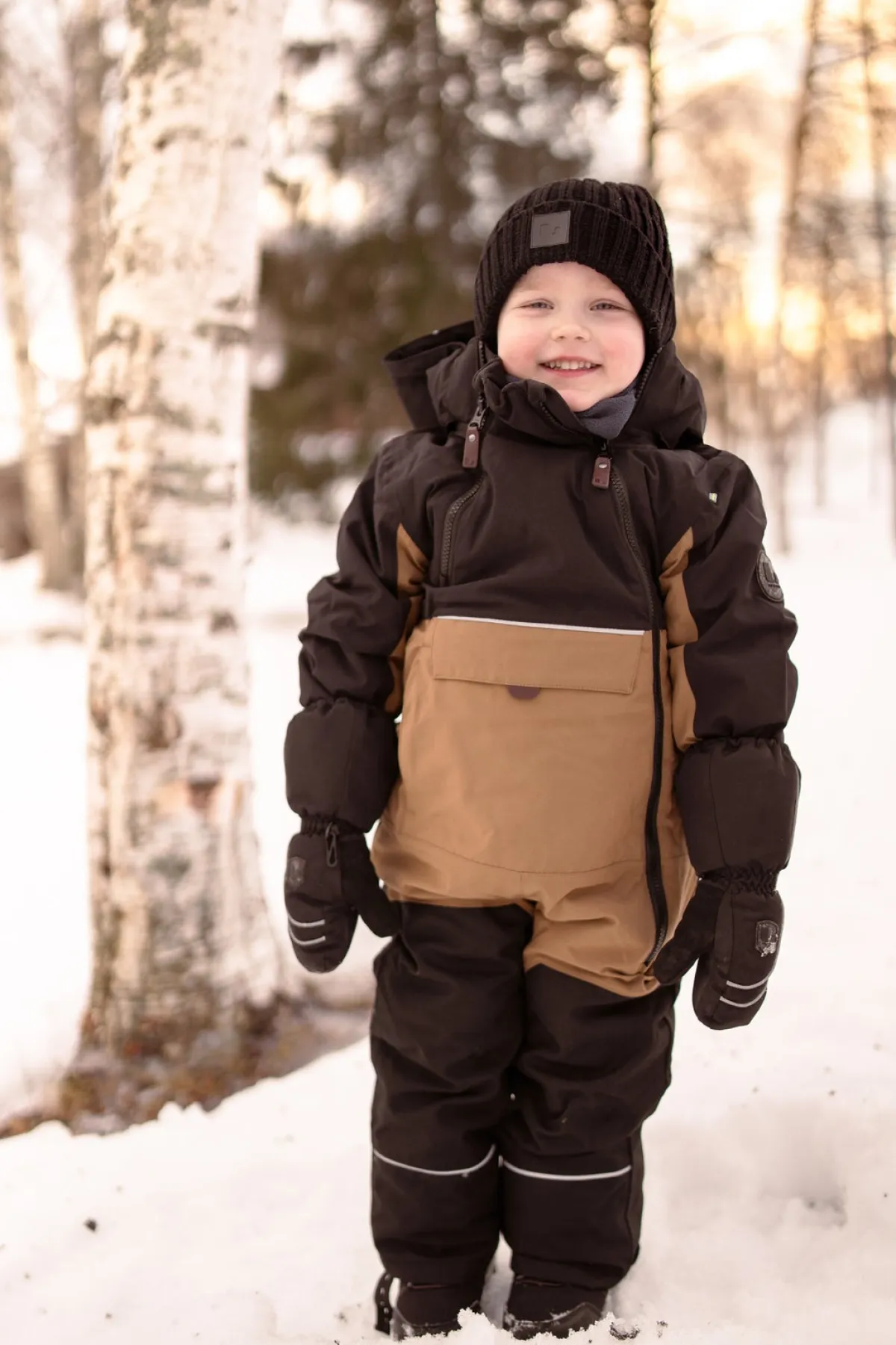 Flyverdragter|Lindberg Anorak Flyverdragt, Potato Brun/Sort