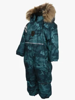 Overtøj|Lindberg Camo Babyflyverdragt, Lagoon Blå