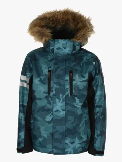 Børn Lindberg Vintertøj-Camo Vinterjakke, Lagoon