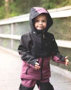 Overtøj|Lindberg Explorer Skaljakke, Dry Rose Lilla/Sort