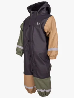 Regntøj|Lindberg Fagerhult Foret Regndragt, Anthracite/Green Grøn/Grå/Beige