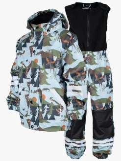 Regntøj|Lindberg Lekhyttan Foret Regnsæt, Light Blue/Brown