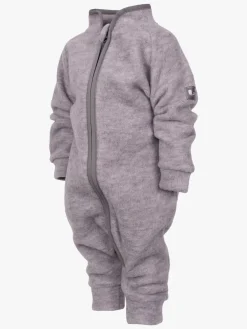 Børn Lindberg Heldragter|Uldtøj-Loe Merino Babyflyverdragt, Grey Melange