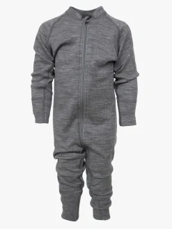 Undertøj|Uldtøj|Lindberg Rib Merino Termoundertøjs-heldragt Merinould, Grey Melange Grå