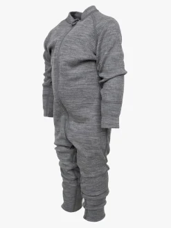 Undertøj|Uldtøj|Lindberg Rib Merino Termoundertøjs-heldragt Merinould, Grey Melange Grå