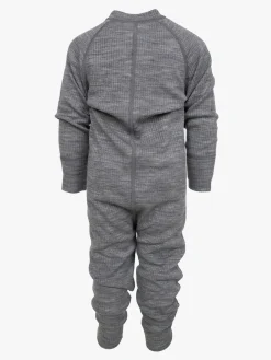 Undertøj|Uldtøj|Lindberg Rib Merino Termoundertøjs-heldragt Merinould, Grey Melange Grå