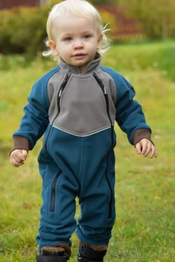 Fleecetøj|Lindberg Stormy Vindtæt Fleecedragt, Grå/Mørkeblå Blå/Grå