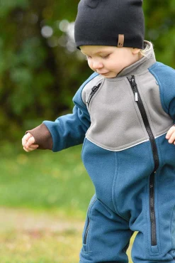 Fleecetøj|Lindberg Stormy Vindtæt Fleecedragt, Grå/Mørkeblå Blå/Grå