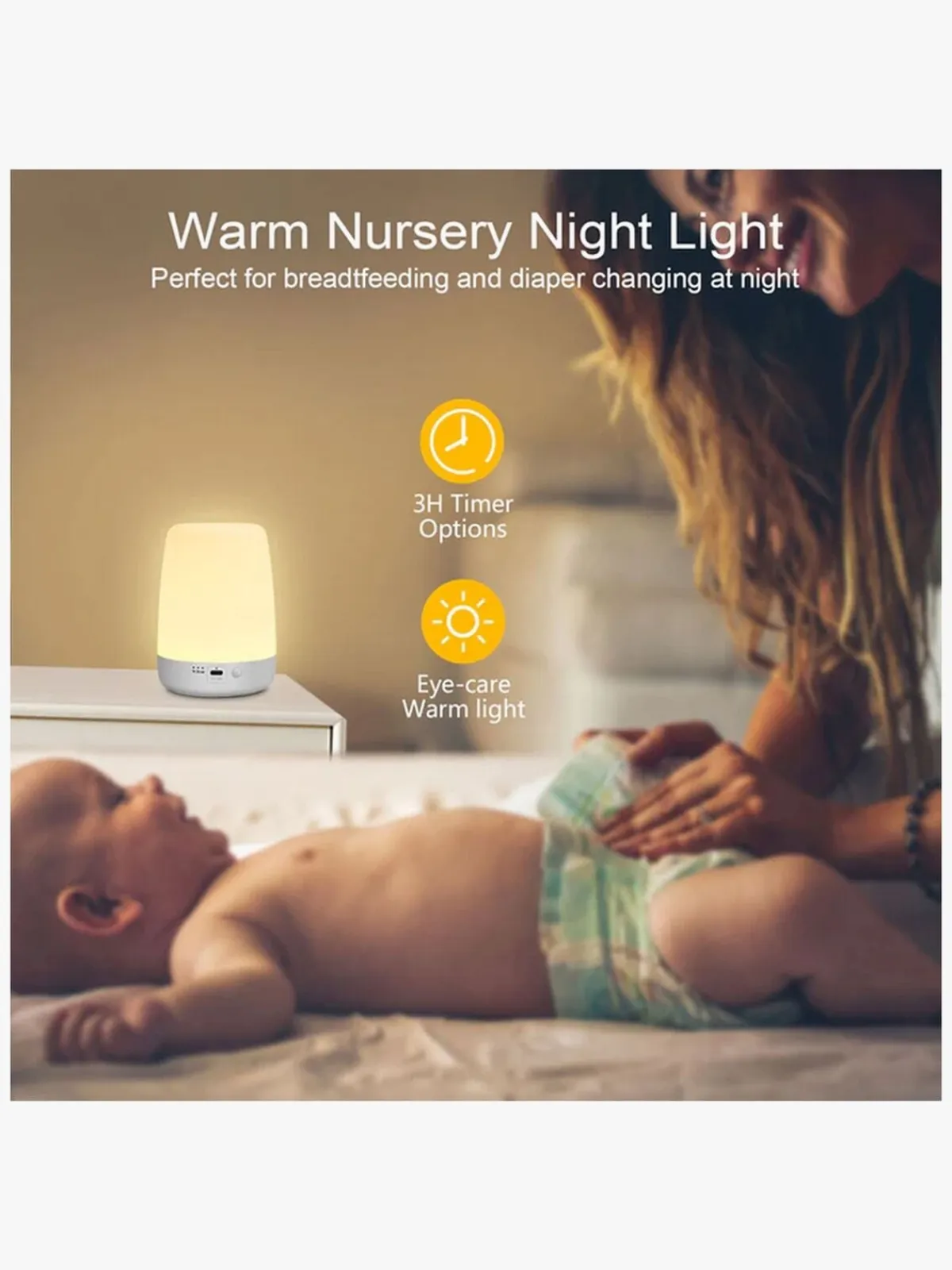 Børn Lippa Lamper & Belysning-Colorful Touch Natlampe Timer, Hvid