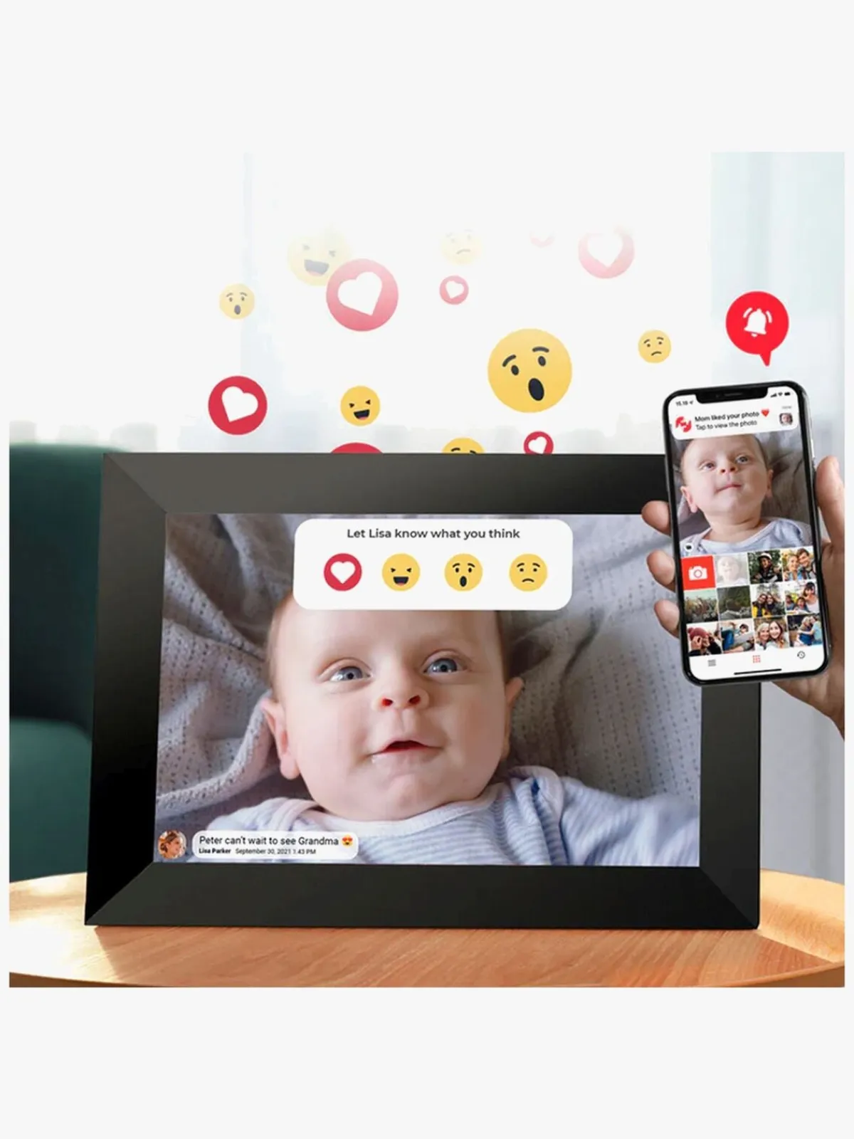 Børn Lippa Interiør-Frameo Digital Fotoramme 10", Sort