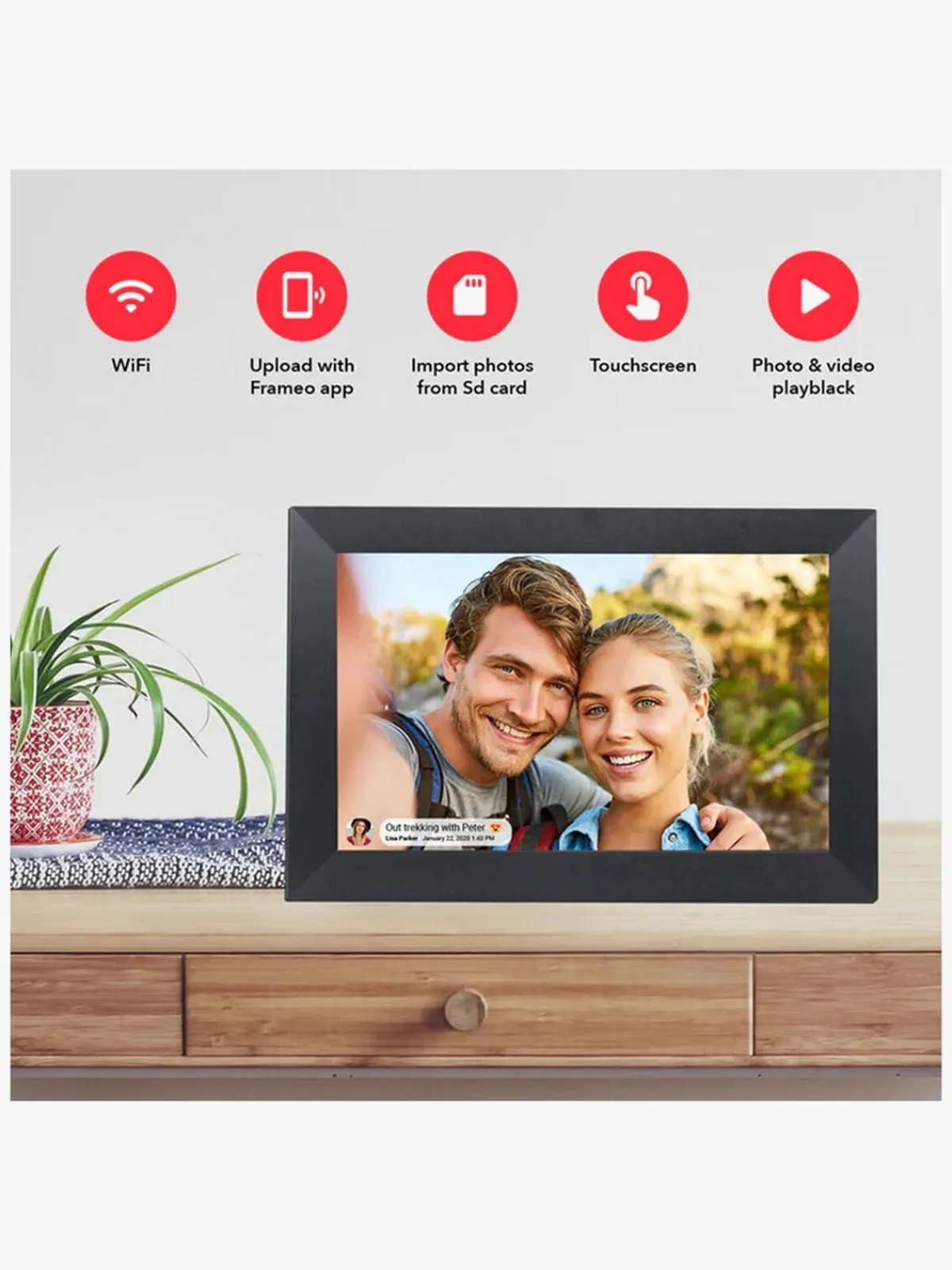 Børn Lippa Interiør-Frameo Digital Fotoramme 10", Sort