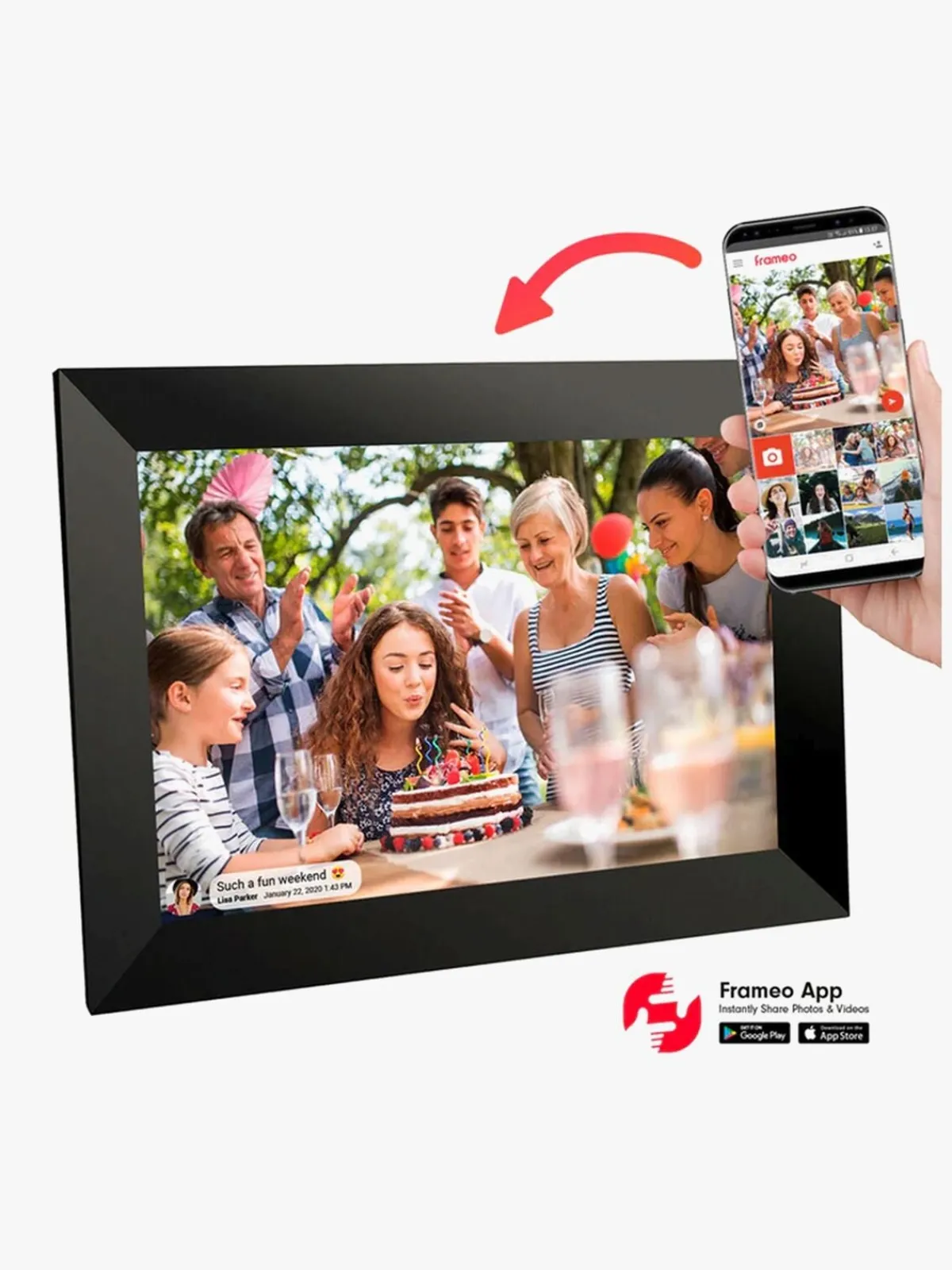 Børn Lippa Interiør-Frameo Digital Fotoramme 10", Sort