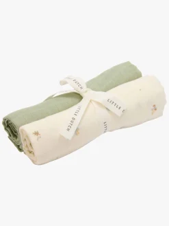 Stofbleer, Nusseklude & Babytæpper|LittleDutch Little Dutch Forest Treasures & Sage Tæpper/ Stofbleer i Musselin 2-pak, Hvid