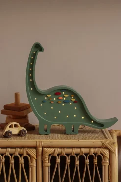 Lamper & Belysning|LittleLights Little Lights Lampe Dinosaur, Konfetti/Grøn