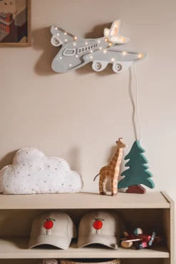 Lamper & Belysning|LittleLights Little Lights Lampe Flyvemaskine, Lysegrå