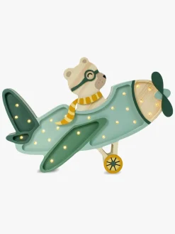 Børn LittleLights Lamper & Belysning-Little Lights Lampe Flyvemaskine Bjørn, Khaki