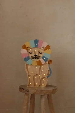 Lamper & Belysning|LittleLights Little Lights Lampe Løve, Retro Rainbow Flerfarvet