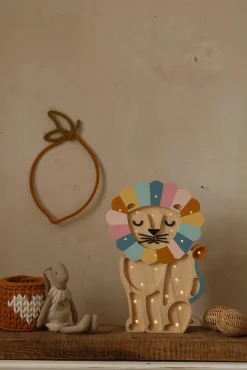 Lamper & Belysning|LittleLights Little Lights Lampe Løve, Retro Rainbow Flerfarvet