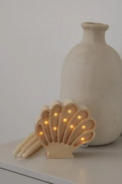 Børn LittleLights Lamper & Belysning-Little Lights Lampe Muslingeskal, Coastal Wood