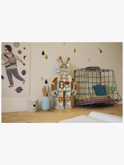 Børn LittleLights Lamper & Belysning-Little Lights Lampe Robot, Metallic Grå