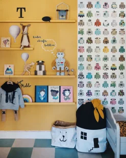 Børn LittleLights Lamper & Belysning-Little Lights Lampe Robot, Metallic Grå