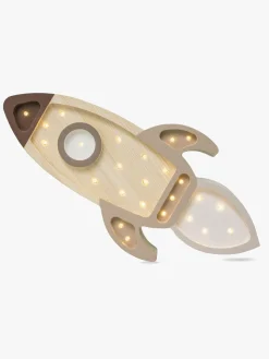 Børn LittleLights Lamper & Belysning-Little Lights Lampe Rumraket, Cappucino Wood