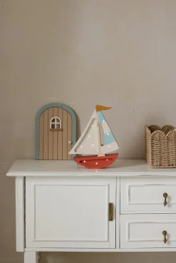 Lamper & Belysning|LittleLights Little Lights Lampe Sejlbåd, Rød/Hvid