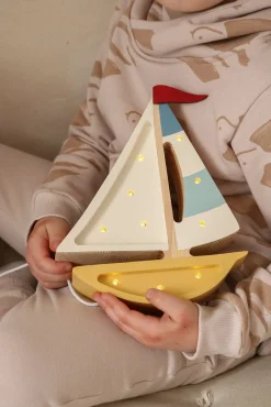 Lamper & Belysning|LittleLights Little Lights Lampe Sejlbåd, Sennepsgul