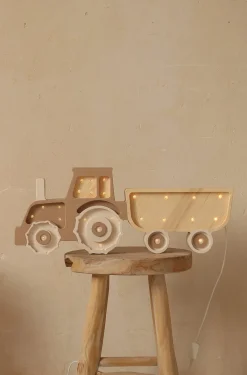 Børn LittleLights Lamper & Belysning-Little Lights Lampe Traktor, Coffee Cream