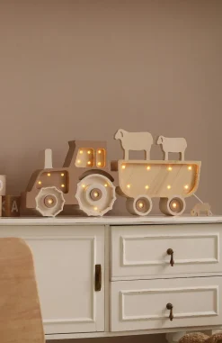 Børn LittleLights Lamper & Belysning-Little Lights Lampe Traktor, Coffee Cream