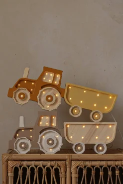 Børn LittleLights Lamper & Belysning-Little Lights Lampe Traktor, Coffee Cream