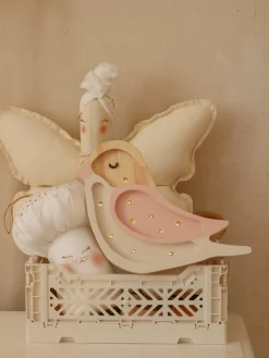 Børn LittleLights Lamper & Belysning-Little Lights Mini Lampe Fugl, Strawberry Cream